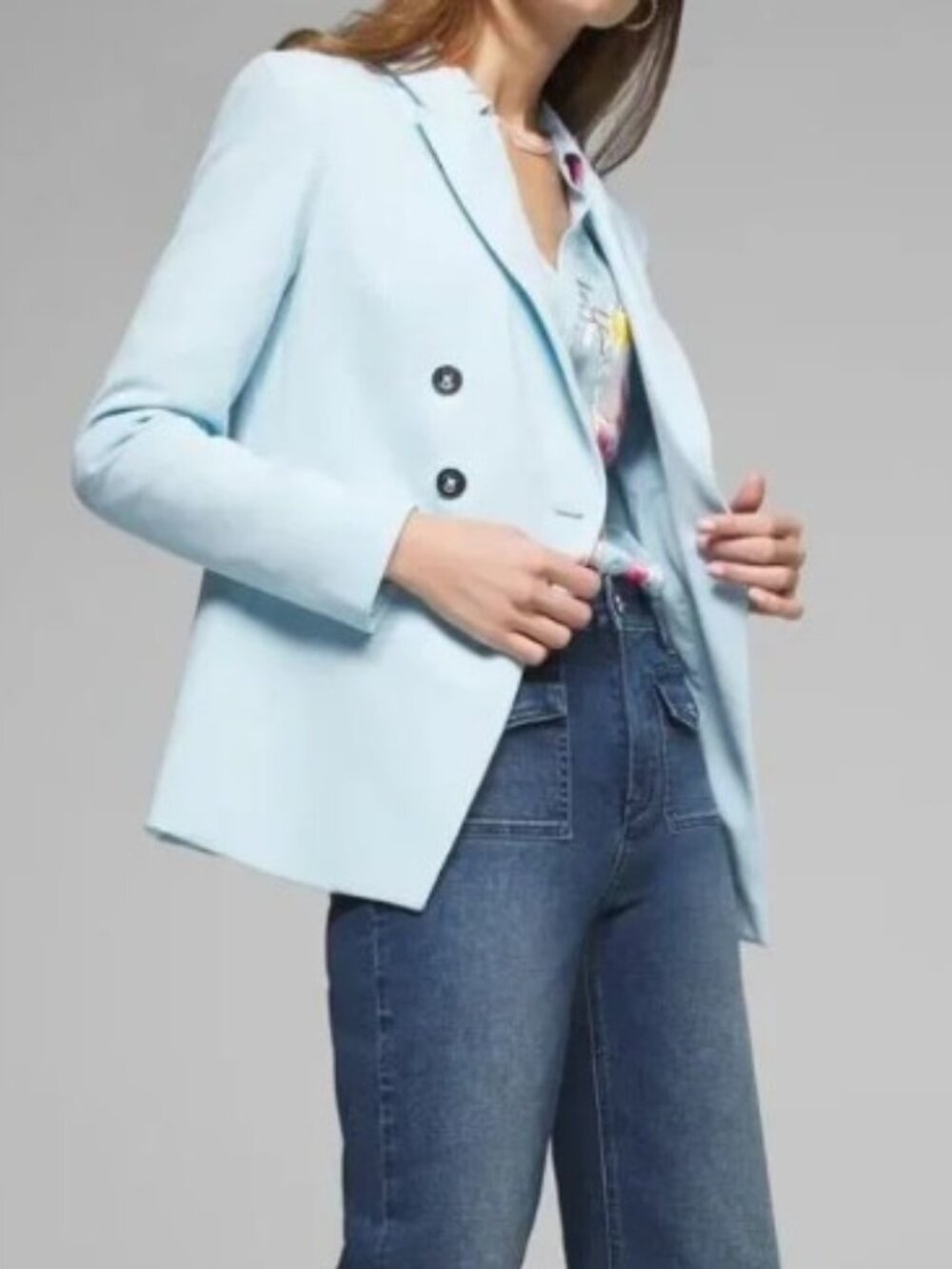 Light Blue White House Black Market Outlet Blazer Size 2